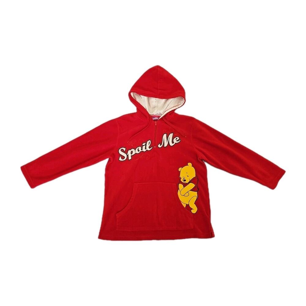 Y2K 2000s Womens Disney Spoil Me Pooh Bear Fleece 1/4 Zip Hoodie Size 1X 16W